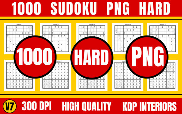 Evaluating the 1000 Sudoku Puzzles for Adults Vol. 7 PNG Bundle